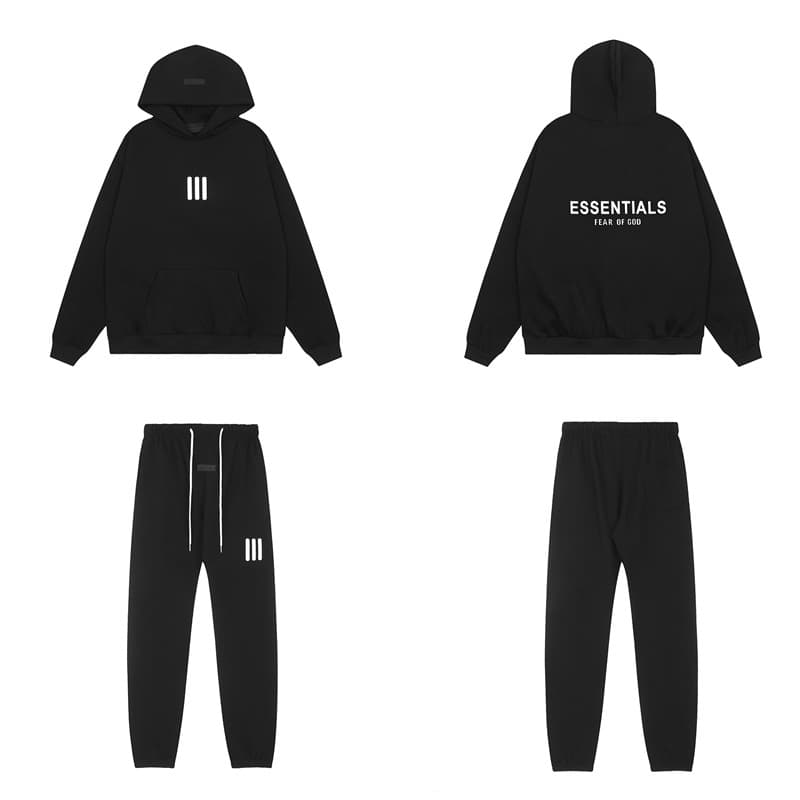 Sweat à capuche noir à lettres floquées FOG Double ESSENTIALS, collection printemps-été 2022, nouvelle marque tendance, vente flash transfrontal