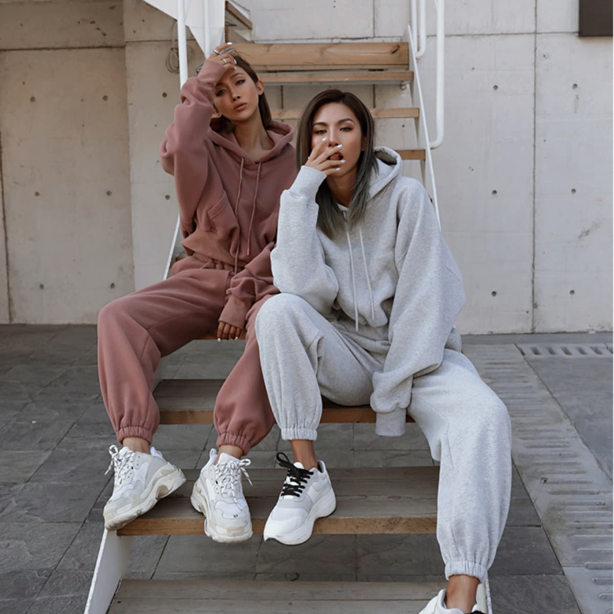 Women's warm hoodie and pants set Oversized tracksuit tracksuit set