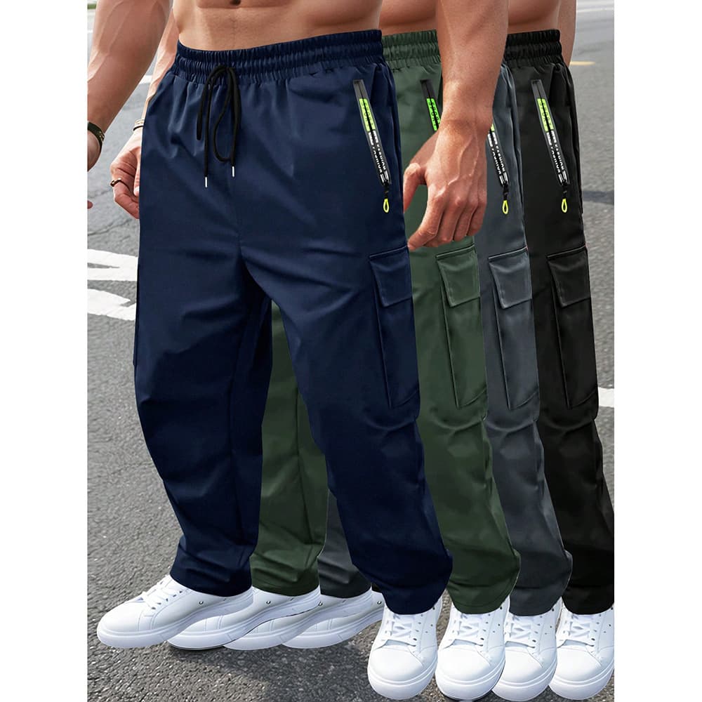 ​​Men's Loose Fit Casual Work Pants – Comfortable & Stylish (Black, Tibetan Blue, Army Green, Dark Gray, S-XXXL, Machine Washable)​​