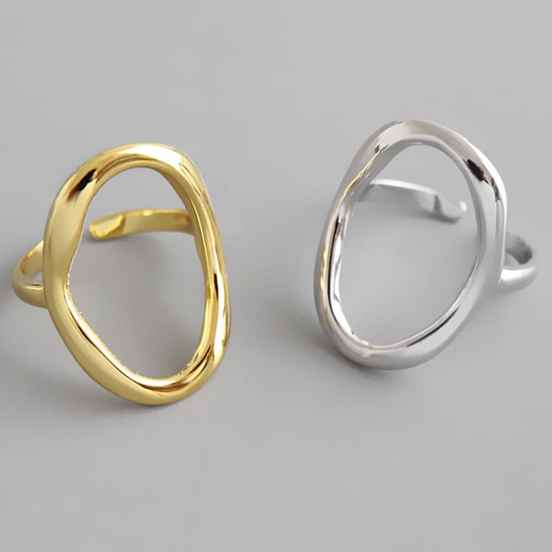Irregular Hollow For Women Simple Creative Temperament Concave-Convex Geometric Fashionable Personalit Open Ring