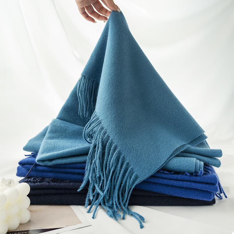 Scarf For Girls High-end Versatile In Winter Solid Color Long Scarf Cashmere Tassel Shawl Neck Protection Scarf
