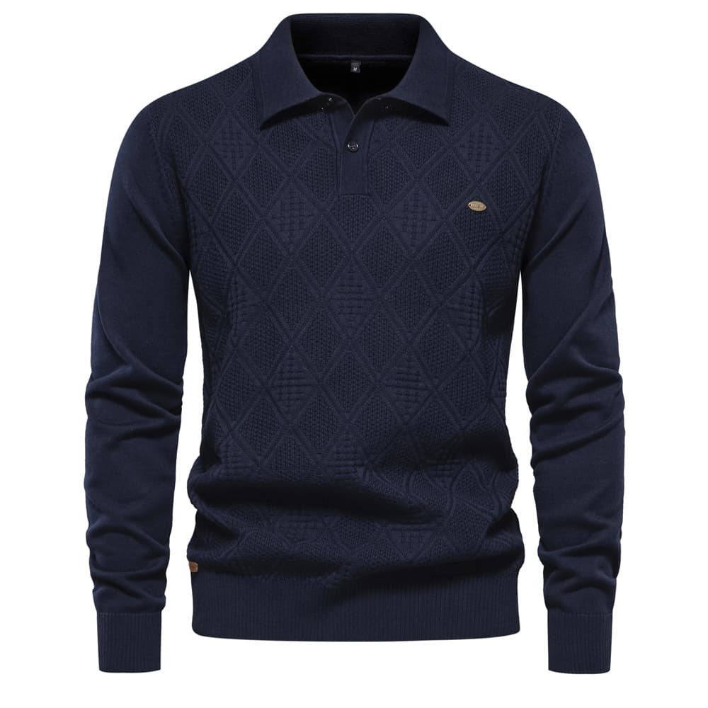 Man's clothing Top Long sleeve men's sweater slim-fit lapel high quality men's sweater
