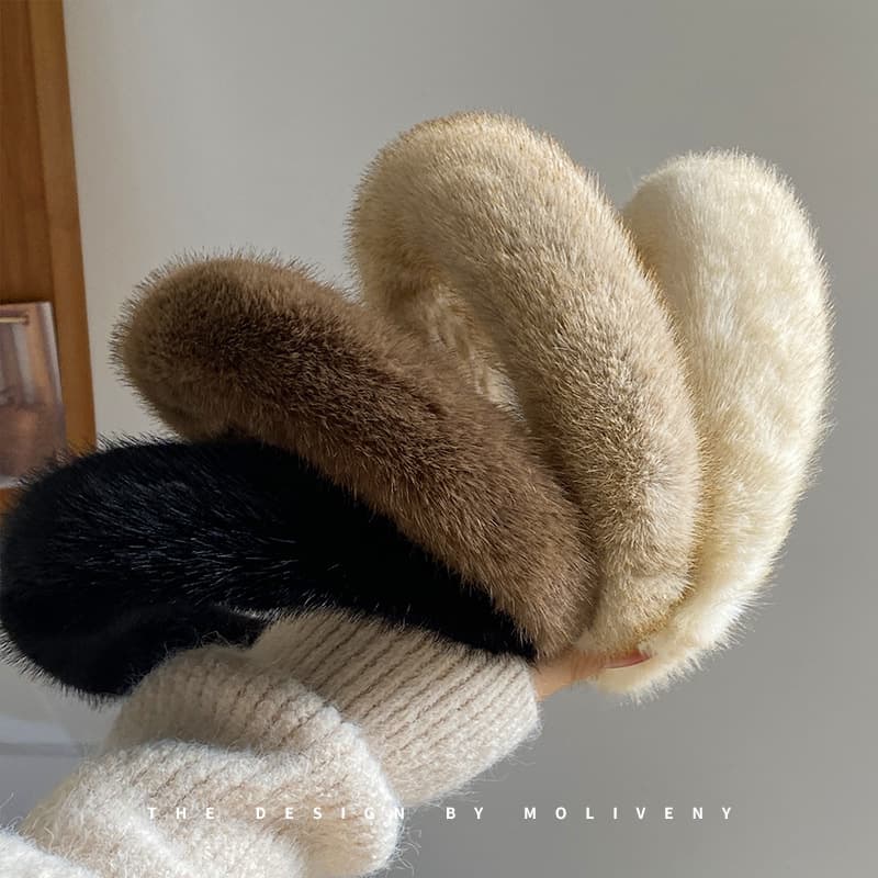 Fashion senior plush headband hair accessories female autumn and winter outing 100 wide edge temperament headband pressure hair clip headwear