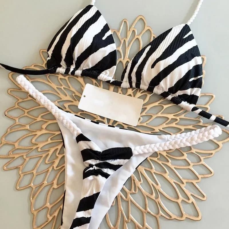 Women’s Clothing New Sexy Gathered Pigtail Bikini Split Swimsuit Brazilian Beach Swimsuit Biki