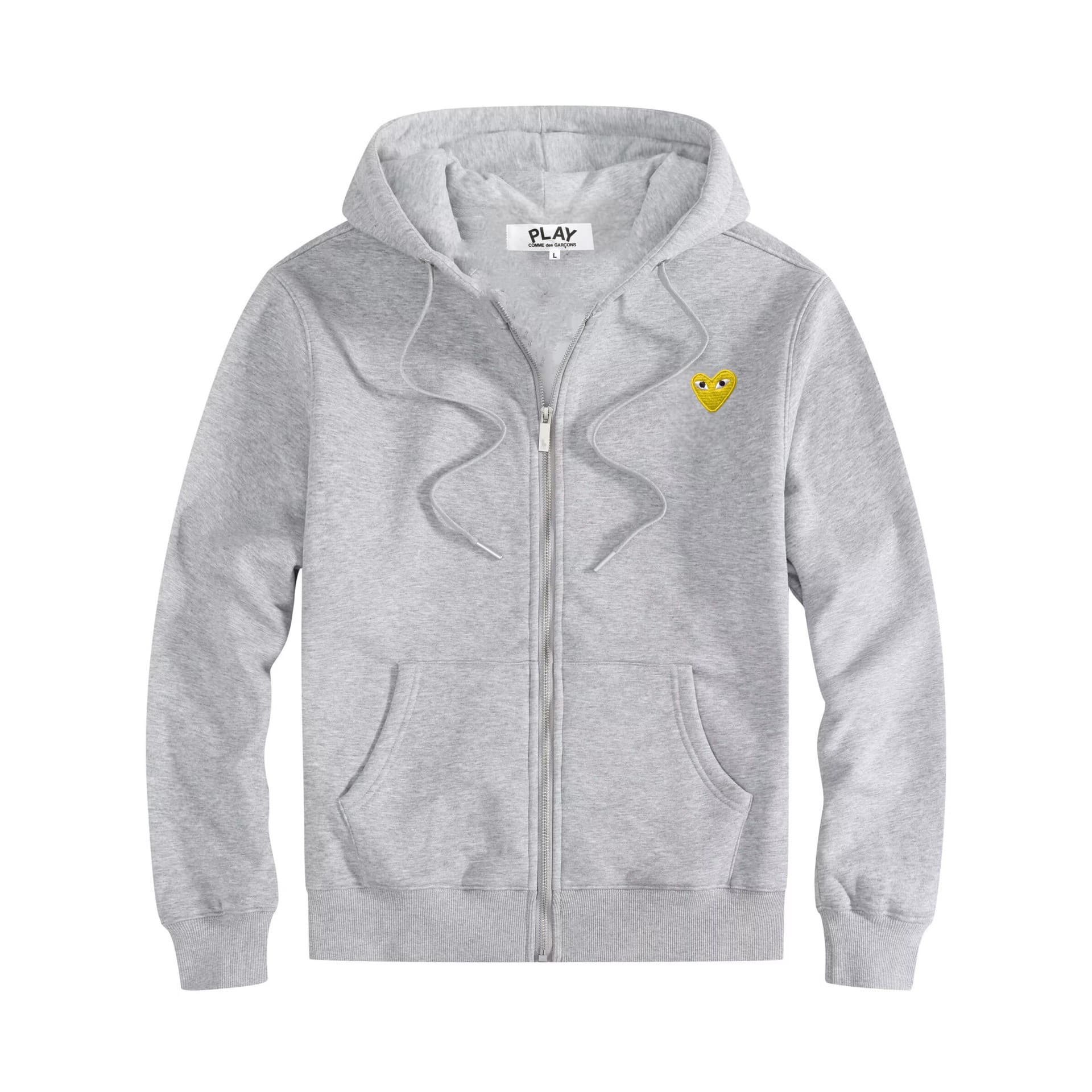 Sweat-shirt à capuche doublé polaire PLAY avec fermeture éclair et cœur brodé, ample, grande taille, unisexe, pour couple