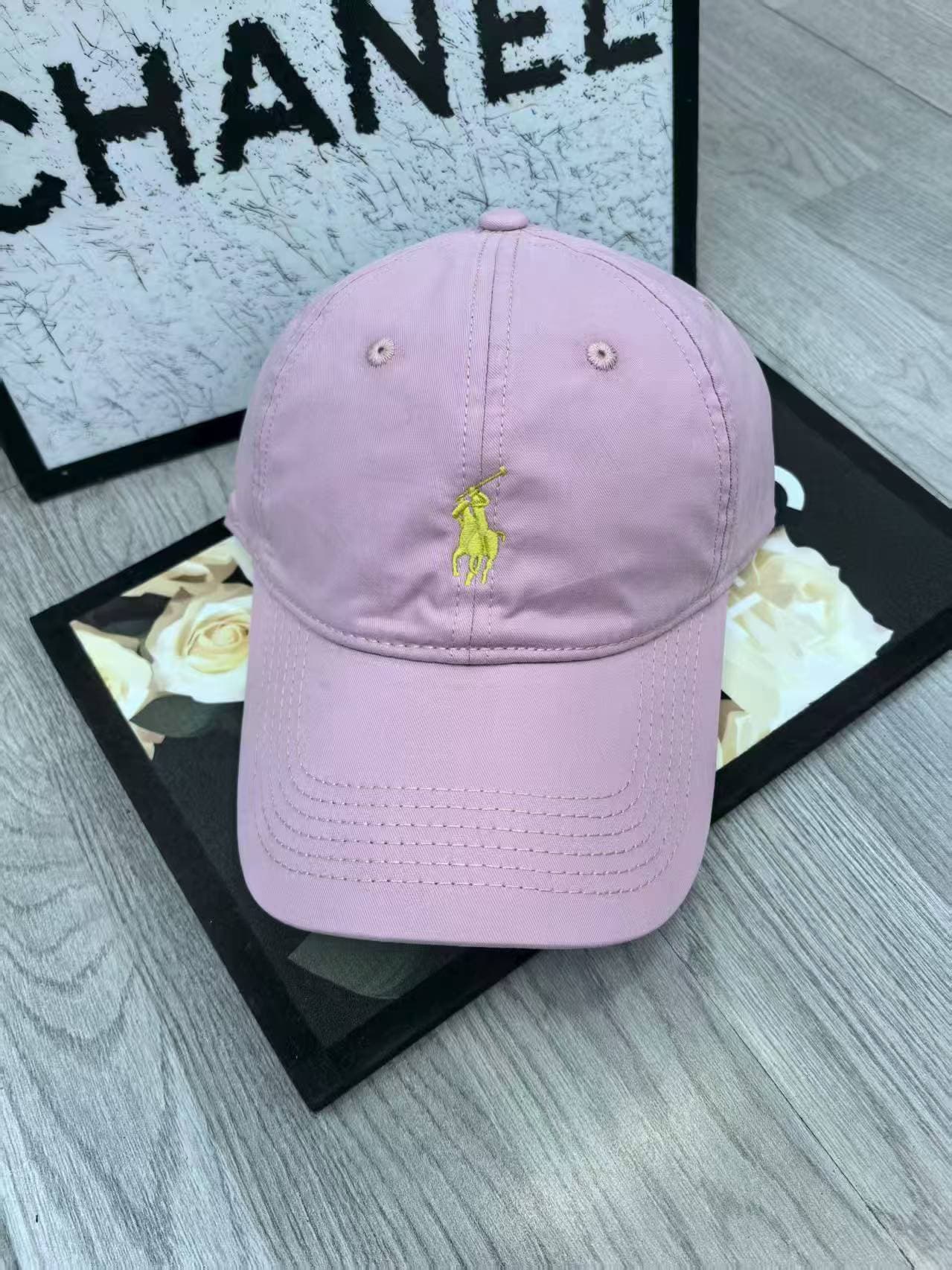 Casquette de baseball polo souple avec logo poney brodé, unisexe, polyvalente, style rose, pour couple