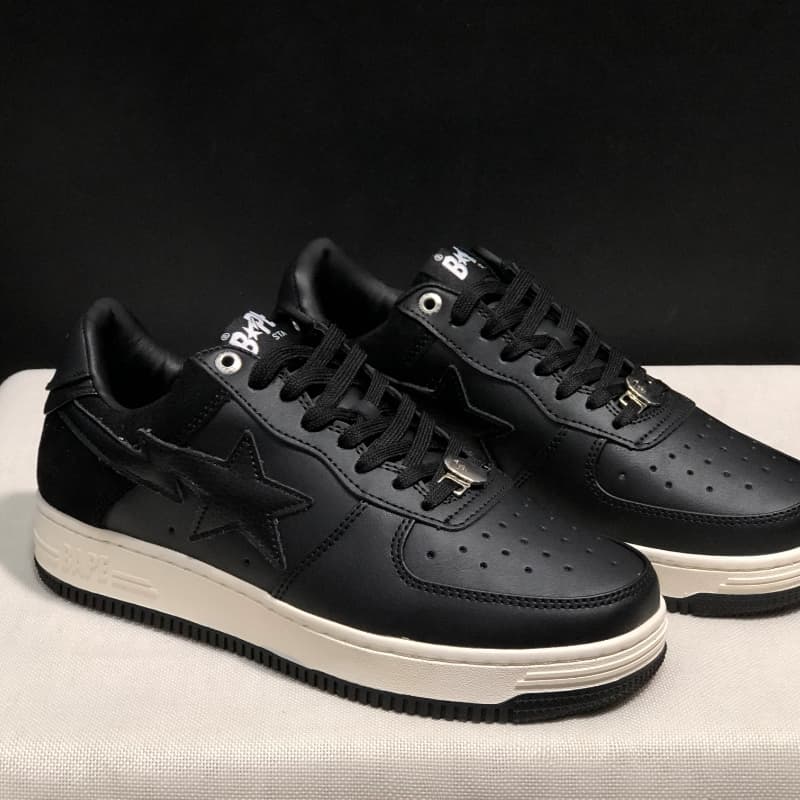 Bapes Sta To Low Ape Head Chaussures de sport basses en cuir laqué classique