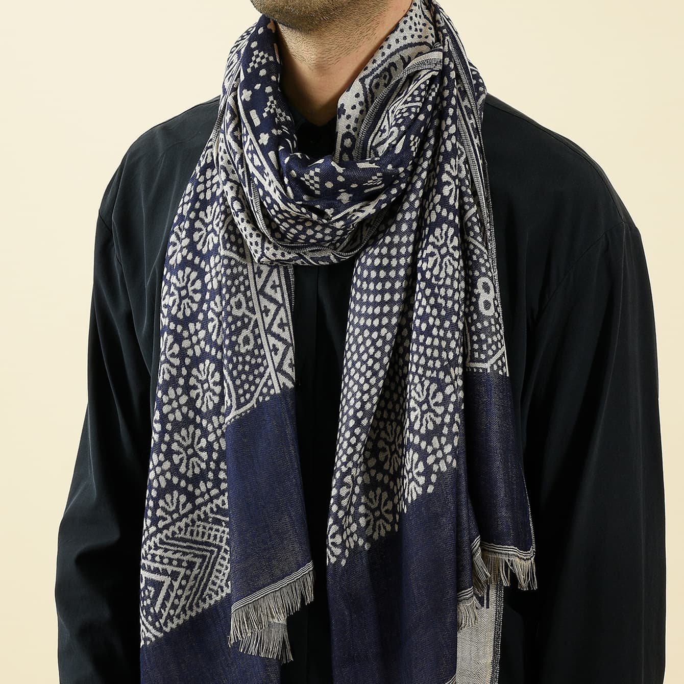Unisex Scarf for men Paisley for men short beard ethnic style scarf