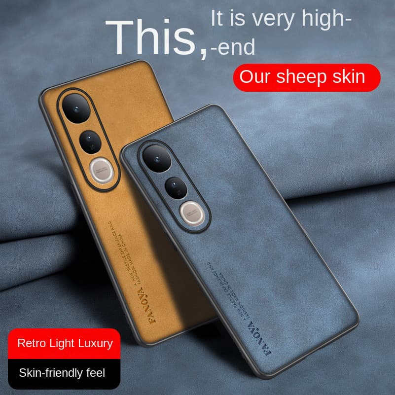 Plain Leather Comfortable Suede Case For VIVO V50 V50 V40 Lite V40e V30 V29 V27 Pro Lens Protect Cover