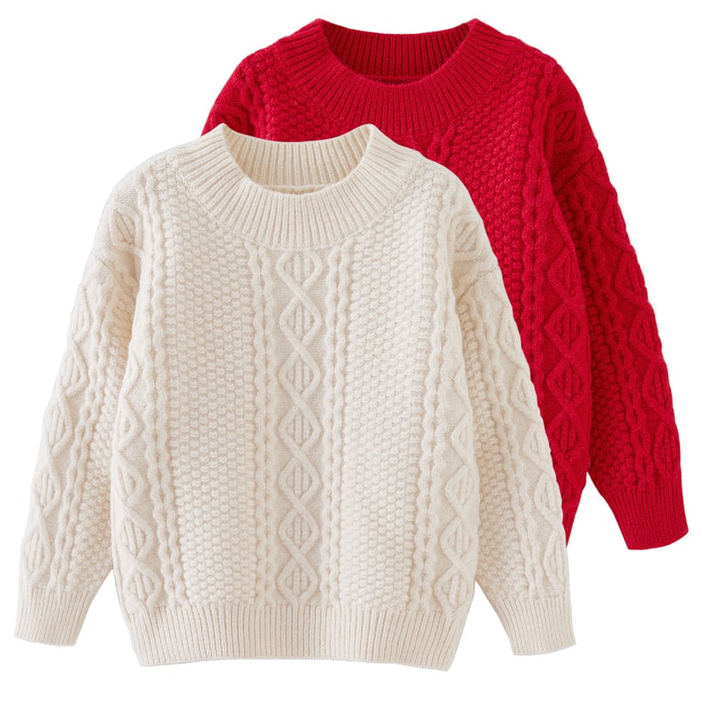 Autumn And Winter Extra Thick Twist Half Turtleneck Sweater For Girls And Children's Knitted Base Sweater Sweater