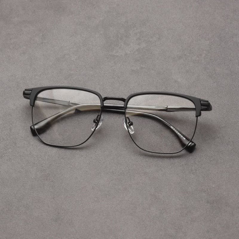 Men's Glasses Prescription Glasses Retro Style Anti Blue Light Half Rim Stylish Eyebrow Frame Plain Eyewear