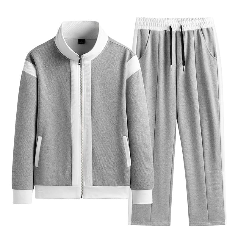 Men's Clothing Men's suit spring new youth trend leisure color matching stand collar two piece suit sports men's clothing spot