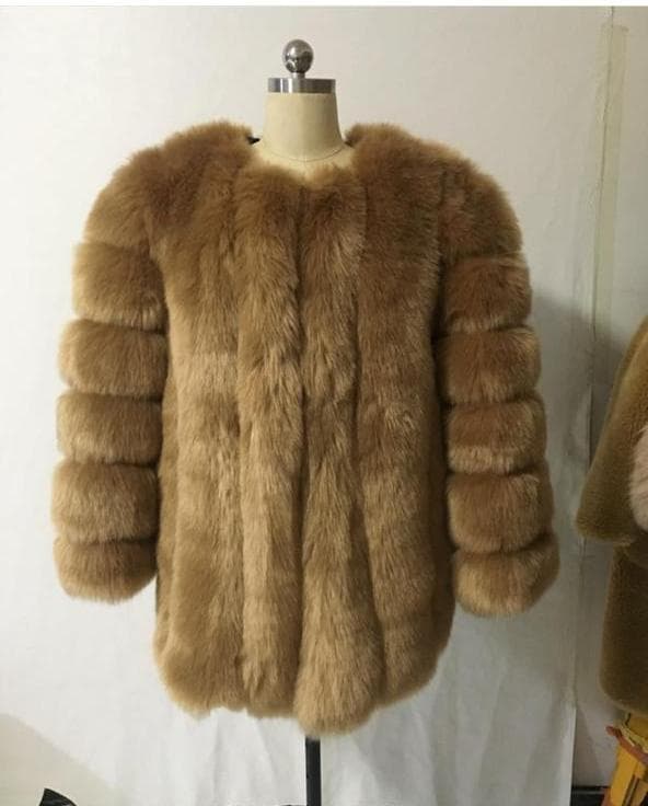 Manteau mi-long en fourrure pour femme, nouveau style, manches longues, prix spécial, veste en fourrure