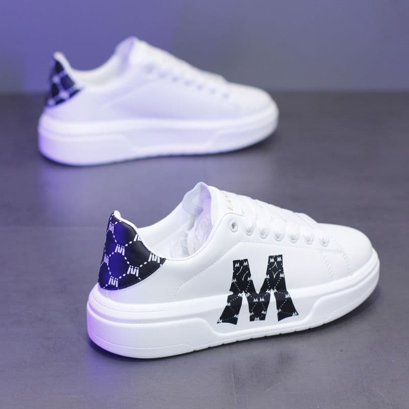 Fashionable couple's small white for men women, Korean version, trendy thick soled student board shoes, lightweight and