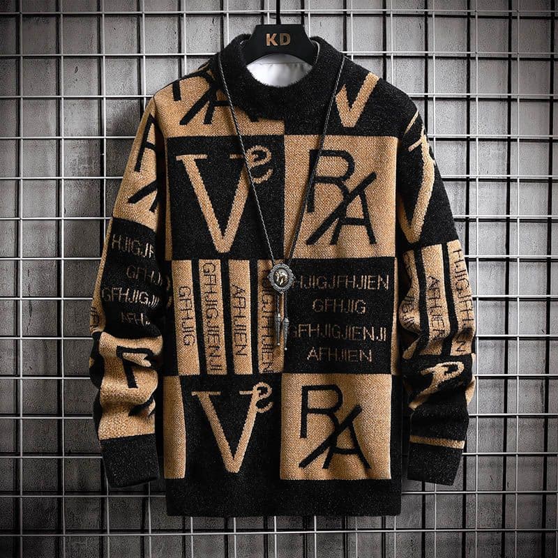 2023 Autumn/Winter New Round Neck Sweater for Men's Thickened Youth Loose Fashion Trend Korean Knitwear