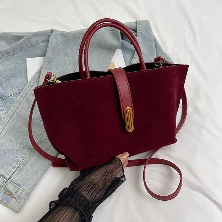 2025 Matte Retro Tote Bag - Spacious Crossbody Purse For Women, Vintage Style Work & Casual Handbag