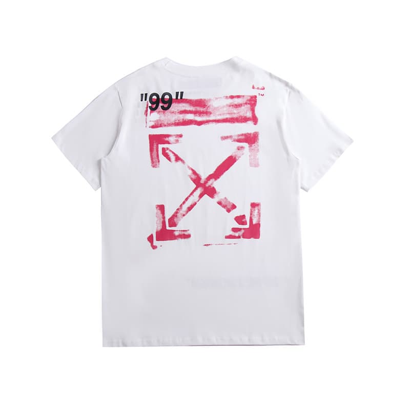 L'expérience de longue date de l'utilisation du ruban adhésif OFF avec impression de flèche OW T-shirt à manches courtes pour homme, coupe ample,