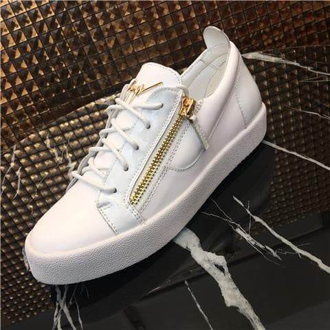 2024 Nouvelles chaussures décontractées à double fermeture éclair en cuir pour hommes