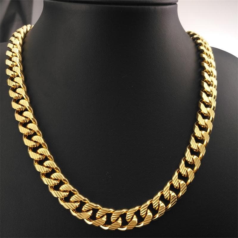 Curb Ring K Solid 9mm Width Mens Women Long Necklace Jewellery N223