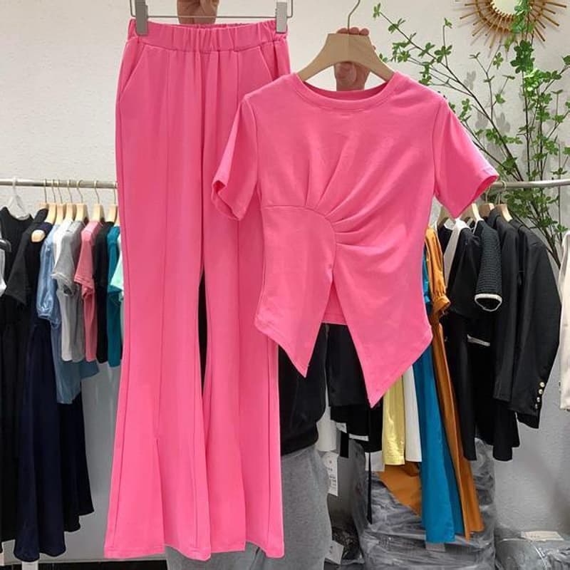 Women's slim sweet wide-leg pants two-piece suit