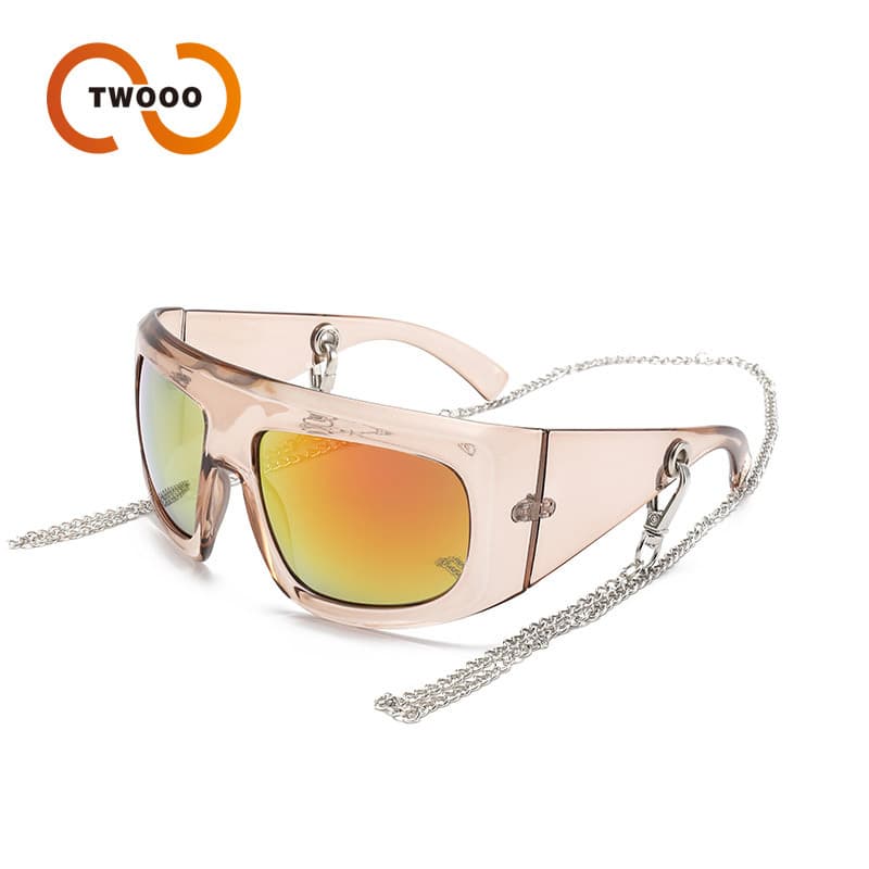 Two Circles Cross Border Personalized Chain Cycling Windproof Glasses European And American Men's High End Sports Sunglasses T1236