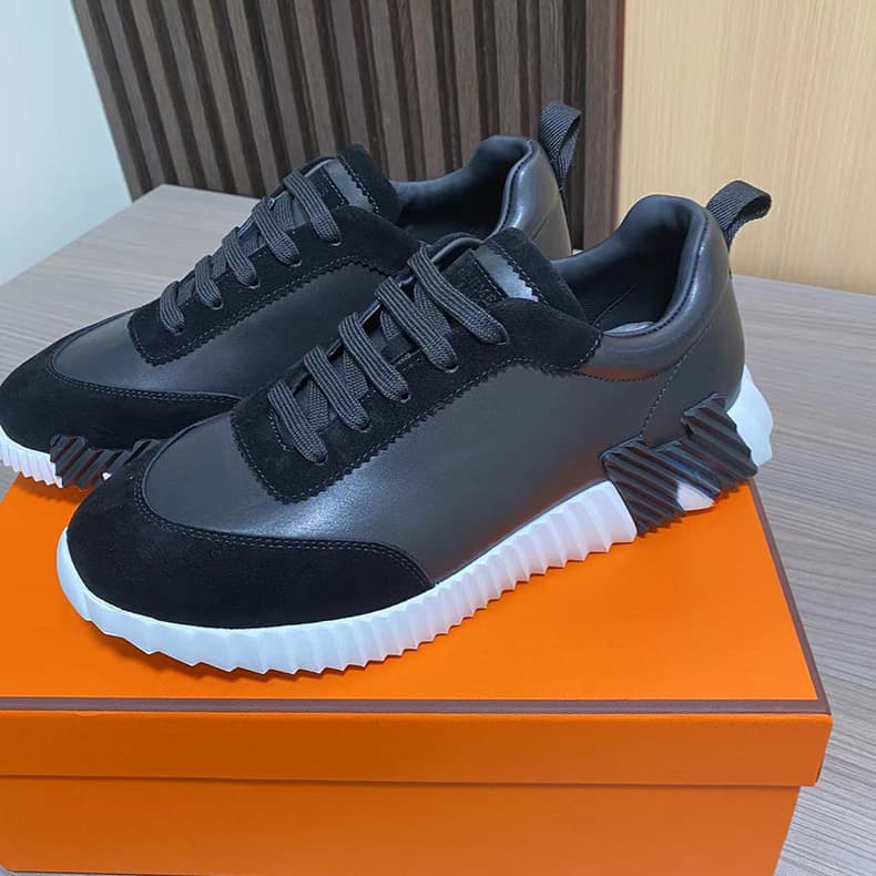 Chaussures blanches respirantes et polyvalentes en cuir véritable de marque H, baskets noires pour femmes et hommes