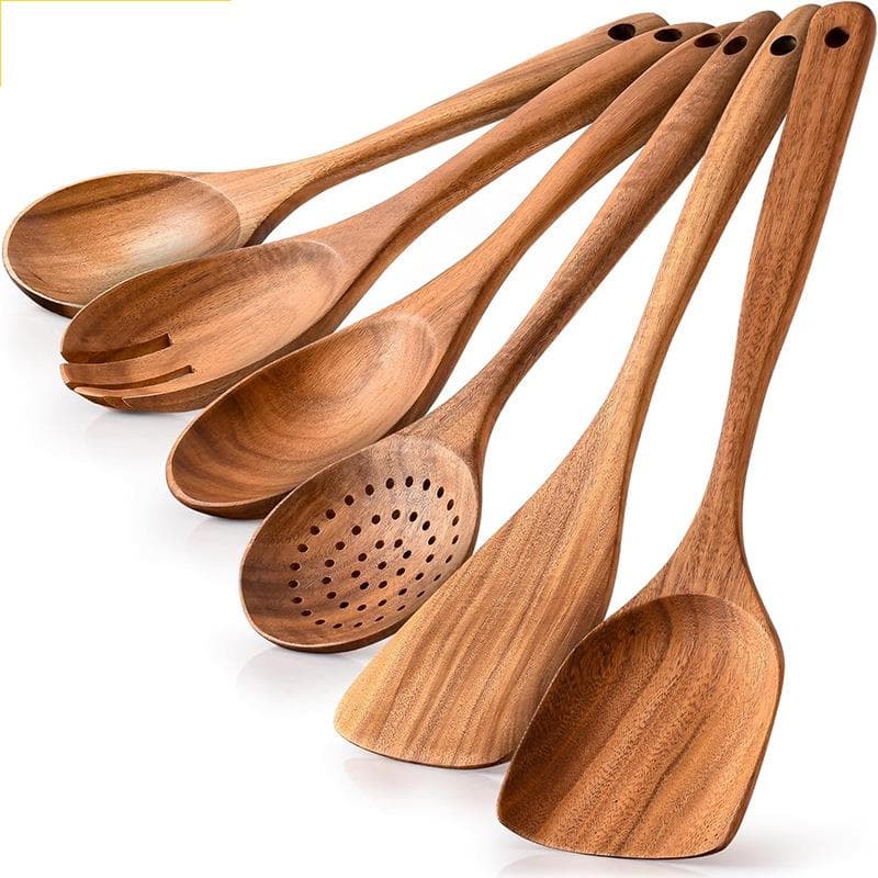 Acacia Wooden Pot Shovel Non-stick Special Cooking Shovel Household Wooden Pot Salad Fork Colander Soup Spoon Kitchen Set