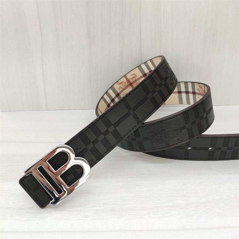 Ceinture classique pour hommes et femmes, avec boucle lisse en cuir de vache TB à double face en relief, ceinture décontractée et polyvalente