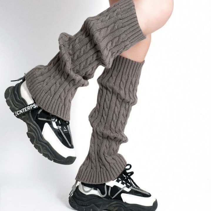Leg covers women twist y2k hot girl autumn and winter solid color pile socks warm leggings long tube covers women socks