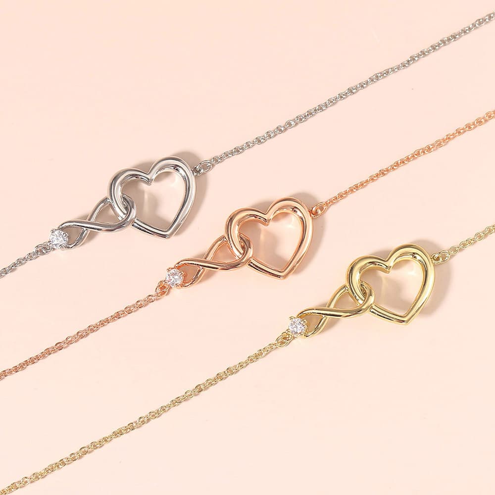 Unisex Infinite Love Shaped Bracelet For Women Single Zircon Simple Versatile Hand Jewelry
