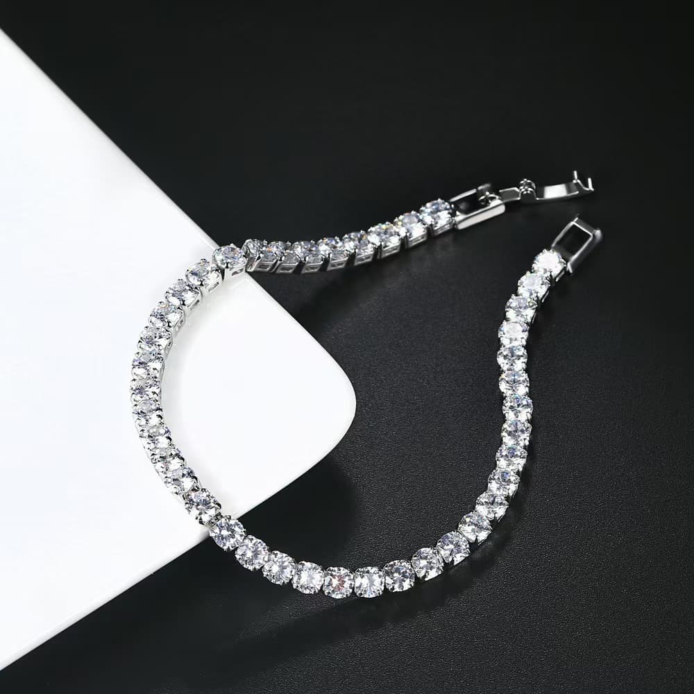 24AA Moissanite Claw For Men Hip-Hop Inlaid Diamond Bracelet Rhinestone Chain