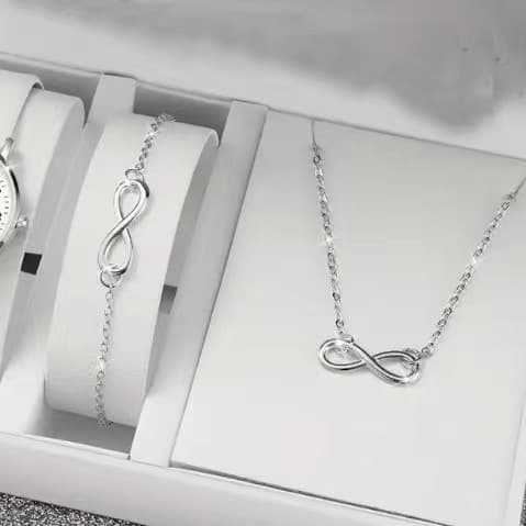 Creative simple fashion versatile temperament ladies set of accessories necklace bracelet two piece set