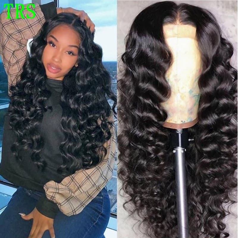 Natural long curly women's wig, synthetic fiber front lace headband, T-shaped small hand hook