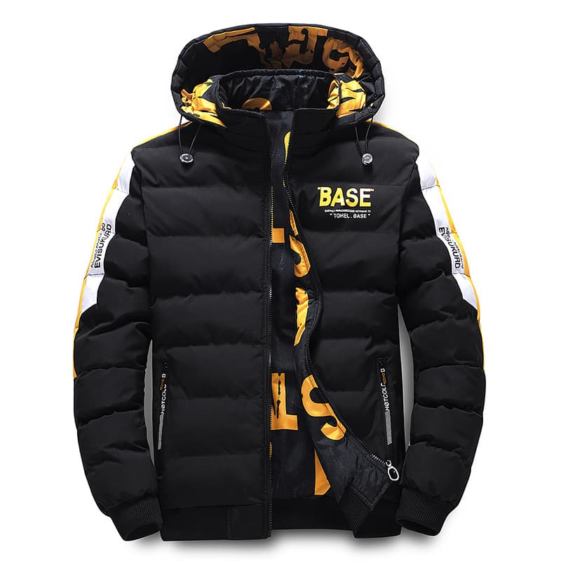 Men's Clothing Reversible Winter Jacket - Korean Style Thickened Hooded Coat, Lightweight & Warm, Dual-Wear Design For Casual & Streetwear