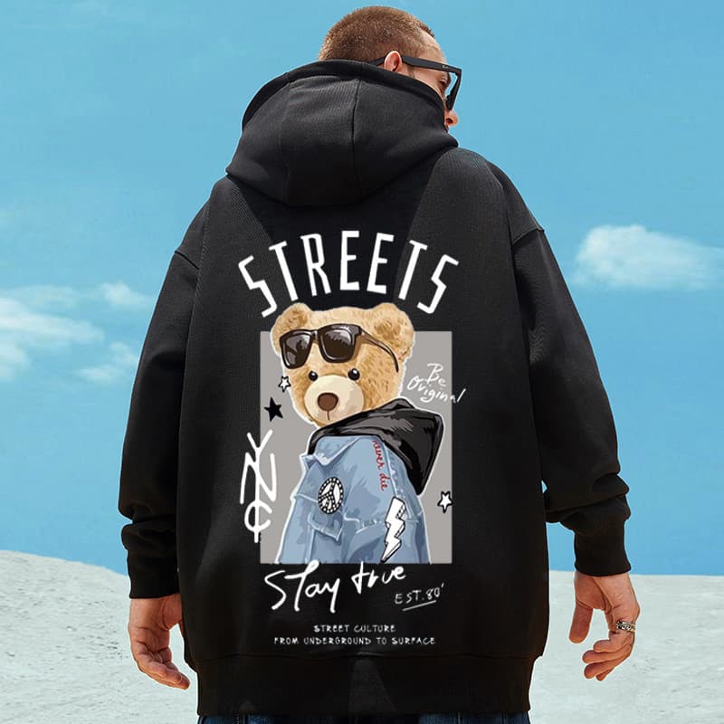 Men's clothing hoodie plus fleece comfortable casual printed hoodie