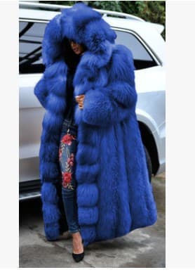 Women'S Winter Extra Long Fur Solid Color Jacket Loose Fashionable Warmth Thick Extra Size Hooded Coat