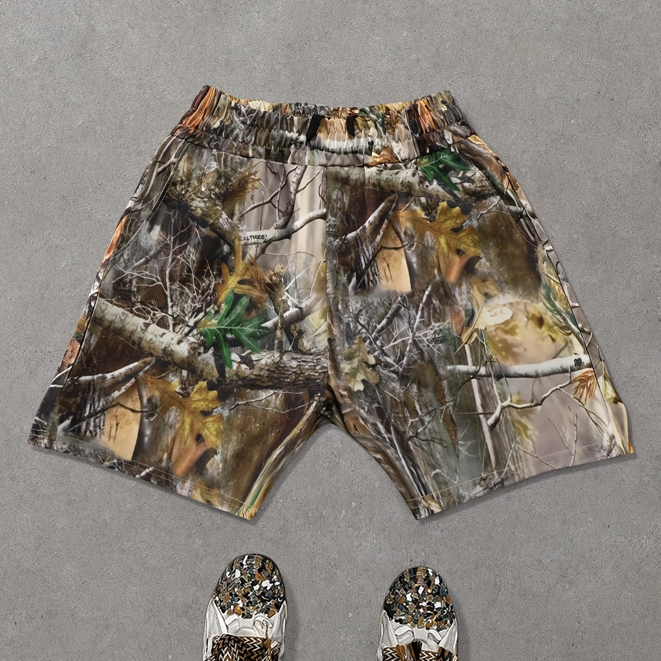 Men's Clothing Summer Natural Jungle Camouflage Casual Fashion Shorts Simulate The Texture Of Tree Trunks And Branches