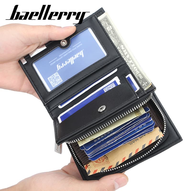 Wallet New Men's Short Wallet Fashion Casual Organ Card Holder Large Capacity Zipper Wallet