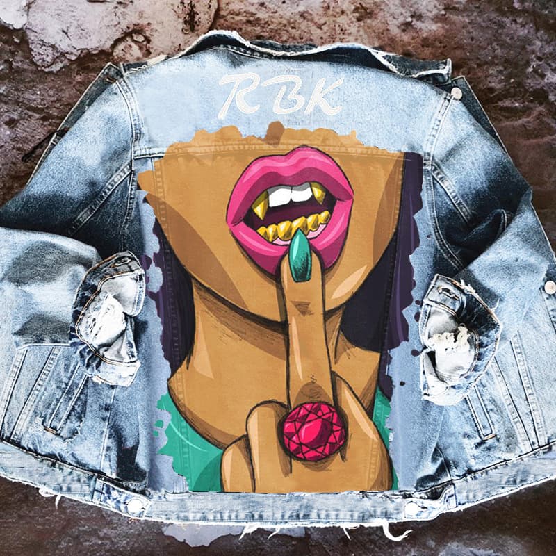 Women's fashion denim jacket women's street jacket winter