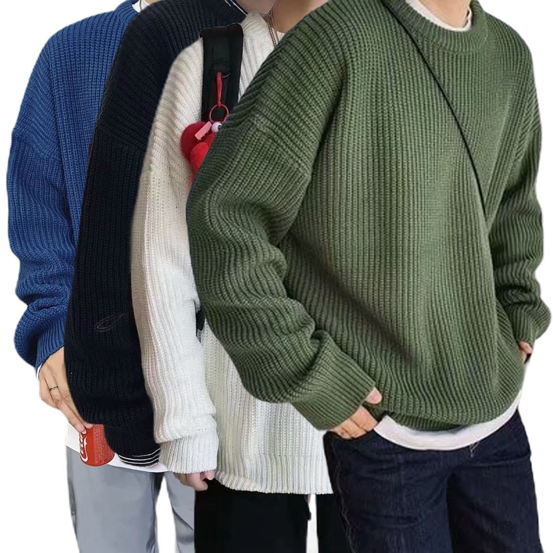 ​​"Y2K Streetwear Oversized Knit Sweater Unisex Loose Fit Casual Pullover For Men & Women"​​