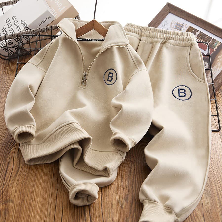 Boys' Spring Fashionable Sweatshirt Suit 2025 New Style Children's Clothing Spring Two Piece Suit Spring And Autumn Style Handsome Big Children