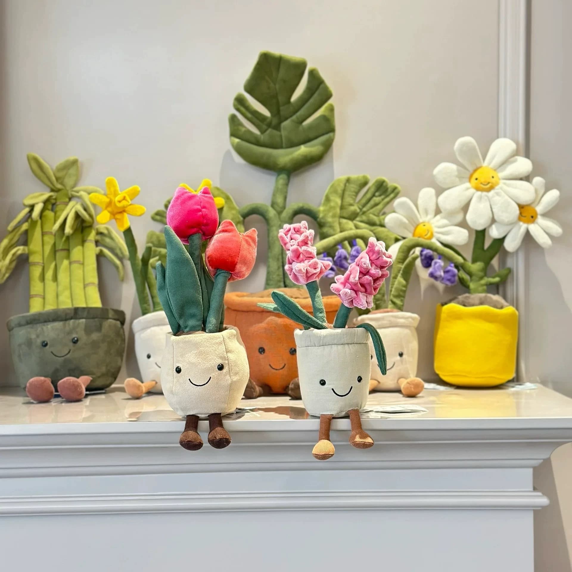 Stuffed Plush Animals Doll Tulip Daffodil Potted Daisy Bouquet Decoration Bedroom Girl Gift Batch