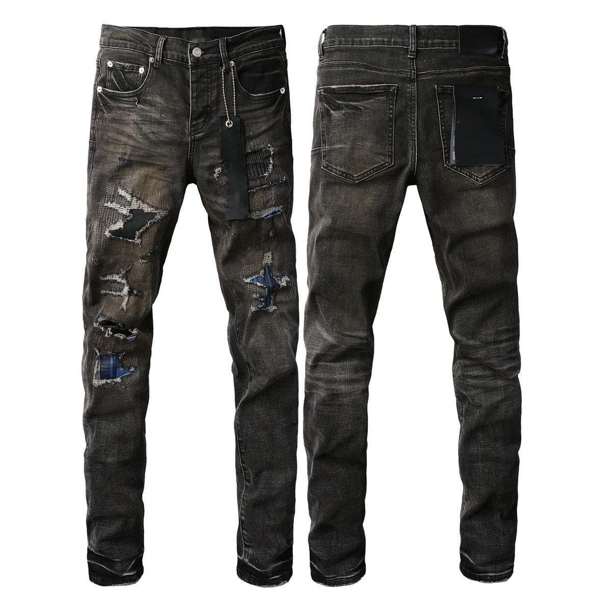 Jean déchiré violet de haute qualité pour homme, style streetwear