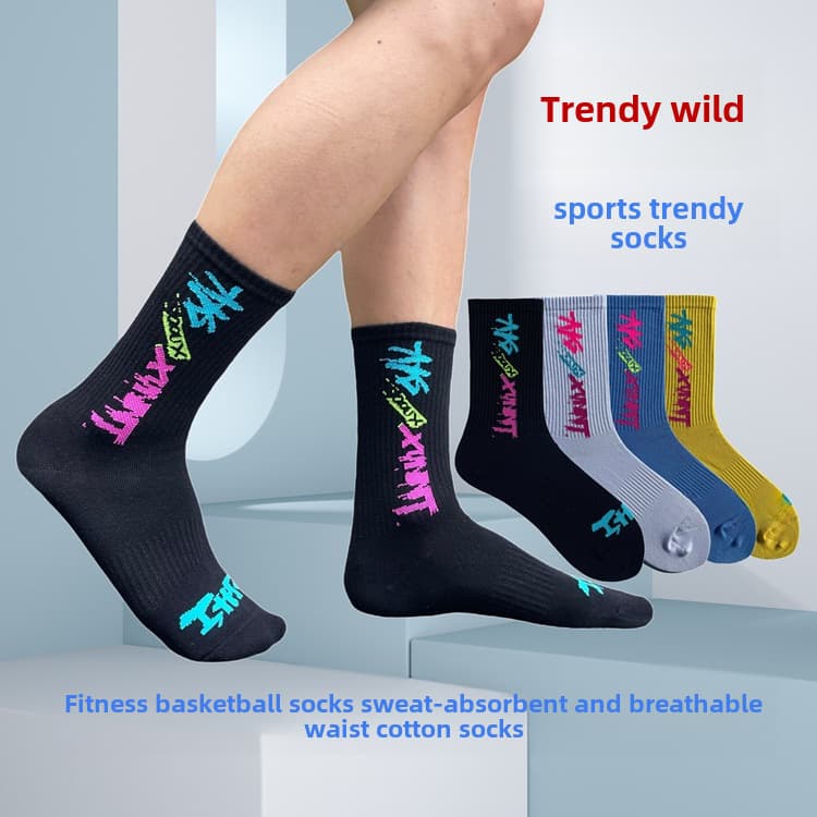 Socks men's socks trendy letters ins academic style hip hop skateboard socks sports street couples cotton stockings wholesale