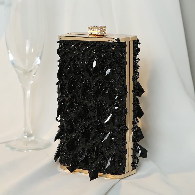Women's Evening Bags Handbag Vintage Handmade Beaded Beaded Dinner Bag Vertical Small Square Bag Banquet Dress Handbag For Women