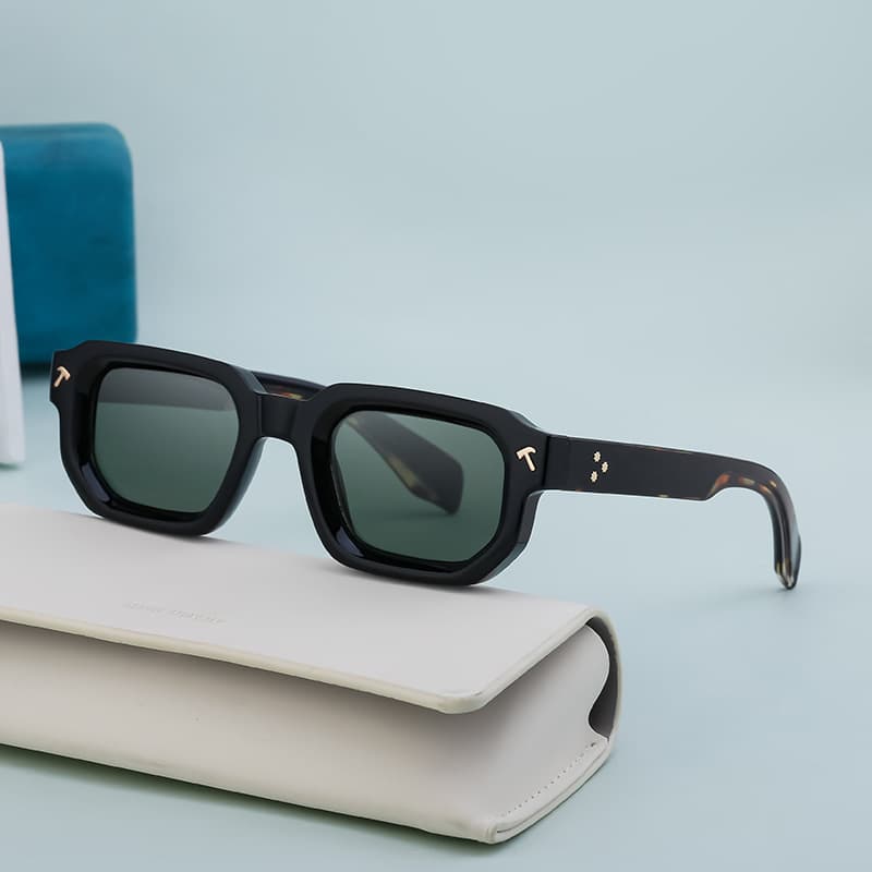 New Fashion Square Frame Sunglasses Men's Personality Simple Sunglasses Men's Black Frame Glasses Sunglasses
