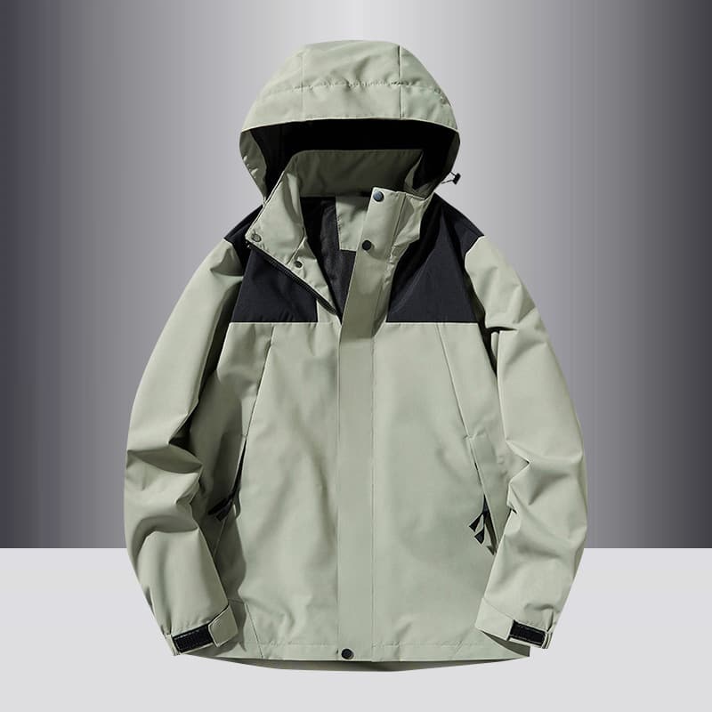 Men's Outdoor Camo Windproof Jacket – Water-Resistant Hiking Coat With Color-Block Design