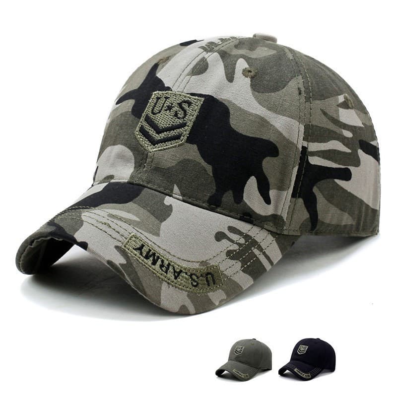 Men's Hats Hat Spring And Autumn Men's Outdoor Leisure Camouflage Baseball Cap Embroidery US Fashion Duckbill Cap Military Fan Sun Visor