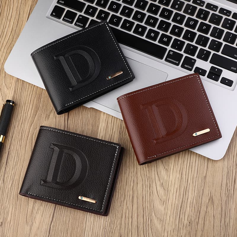 Men's Ultra Lightweight Leather Wallet Small PU Card Holder Short Style Business Coin Purse