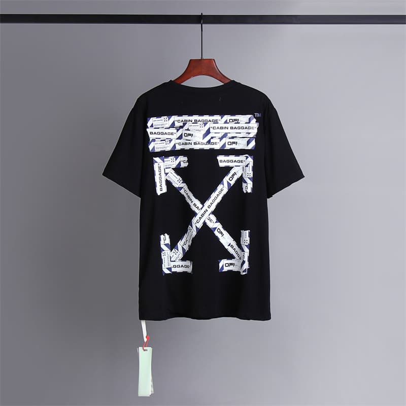 L'expérience de longue date de l'utilisation du ruban adhésif OFF avec impression de flèche OW T-shirt à manches courtes pour homme, coupe ample,